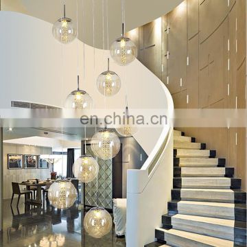 Duplex staircase chandelier modern living room lighting restaurant art chandelier creative rotating crystal chandelier