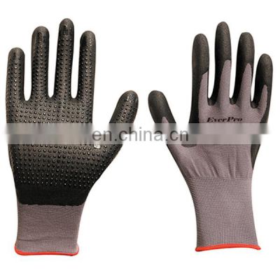 WOLF Ultra Thin Nitrile Foam Palm Coated Gloves with Tacky Dot Grip