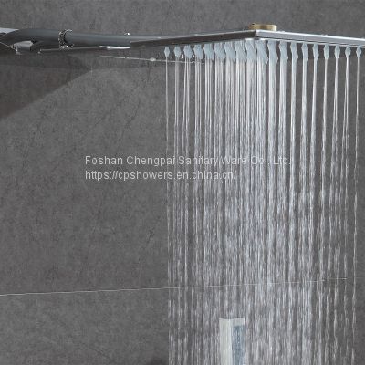 super slim shower set with rain shower head three functions  overhead shower wall mounted with mixer handheld showerhead