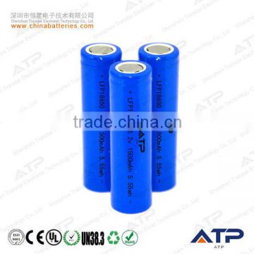 Alibaba rechargeable 18650 3.2v lifepo4 battery / 1500mah lifepo4 cell 18650 / 3.2v 1500mah 18650 lifepo4 battery