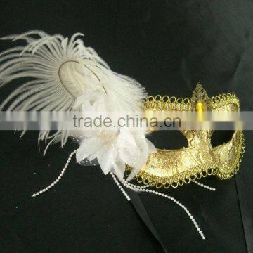 Crystal Masks With Ostrich Feather