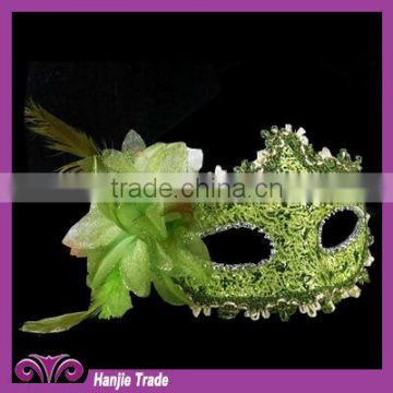 2015 Fashionable Design Green Color Half Face Mask For Wedding Mask
