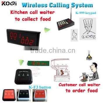 Kitchen Equipment Cheap Restaurant Pager Table Button Waiter Calling System K-236+K-999+K-F3 Top Popular