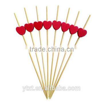 wedding heart shape bamboo pick stick skewer