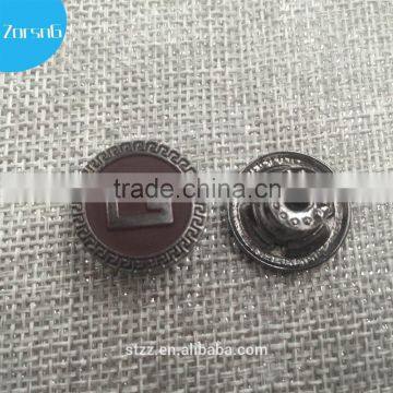 Popular denim logo embossed silver metal jeans button