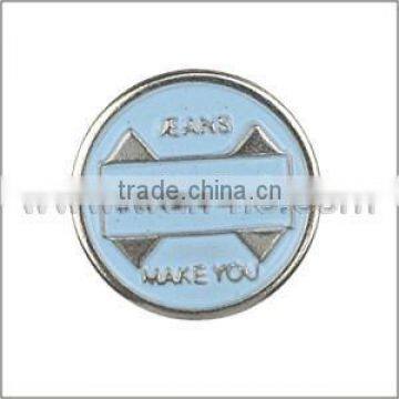 Round Blue Metal Button