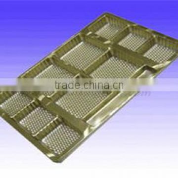 disposable plastic divided food tray or cookie packaging tray
