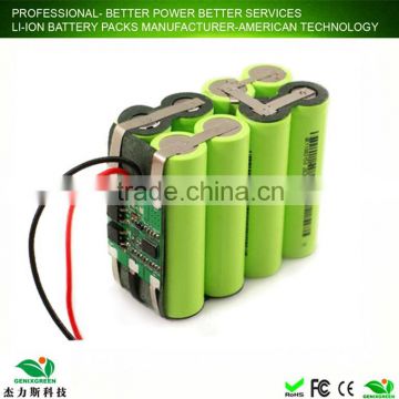 best 11.1v 14.8v 4400mAh li ion battery rechargeable 18650 battery pack