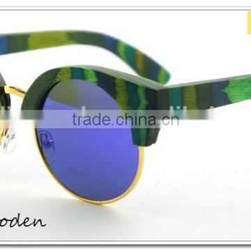 Trade Assurance 2015 New Products Bamboo Sun Glasses Half Wood Frame Eyewear Reading Glasses Skateboard Wooden Sunglass