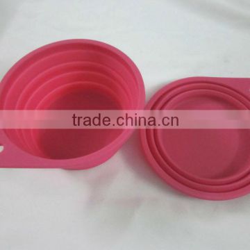 hot selling dia13.5cm portable silicone foldable dog bowl