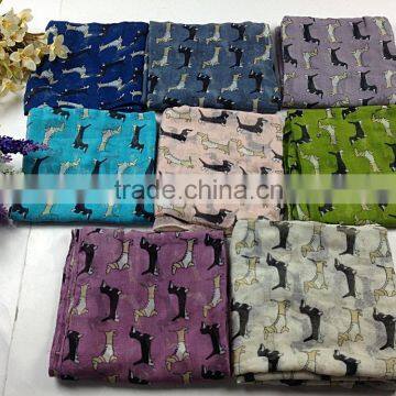 fashion ladies polyester print dog shawls china wholesale Accessories