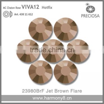 PRECIOSA Flat Back Hot Fix Rhinestones, Jet Brown Flare MC Chaton Rose VIVA12