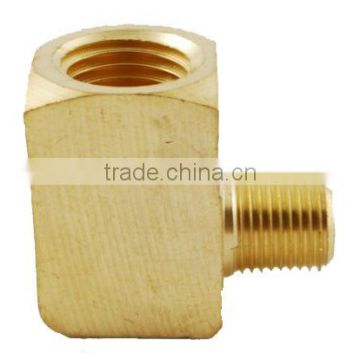 1/4" NPT Female to 1/8" NPT Male Extruded Reducer Straight Elbow L Shape Brass Pipe Fitting