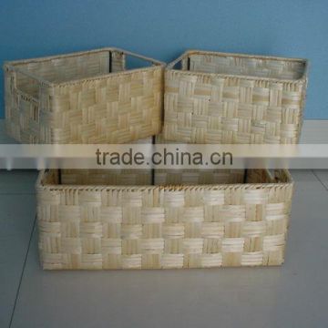 Vietnam Water hyacinth baskets, rectangular water hyacinth basket with cutting handle - made in Vietnam