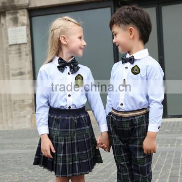 Hot sell factory price fashion school uniform,new style Kindergarten school uniform plaid skirts