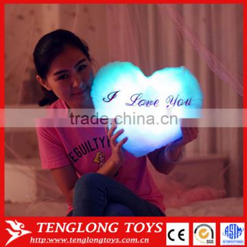 Hot selling special Valentine gift stuffed plush pillow with dream lights,luminous pillow