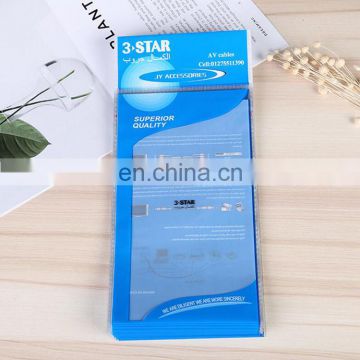 Wholesale superior qualoity plastic OPP heat sealing bags for electronic accessaries packaging with handhole