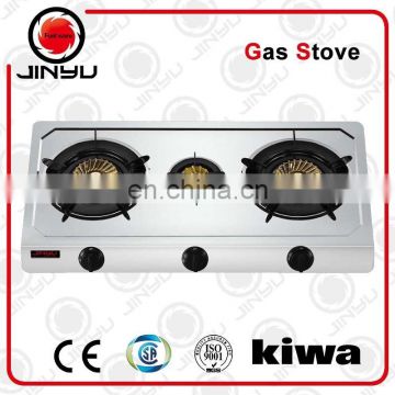 sales hot 3 burners stainless steel surface gas stove auto ignition