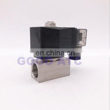 GOGO 1bar Normally Closed Direct acting Stainless steel Small Gas CE 2 way electric Solenoid Valve 1/2" BSP AC220V 8mm NBR FKM