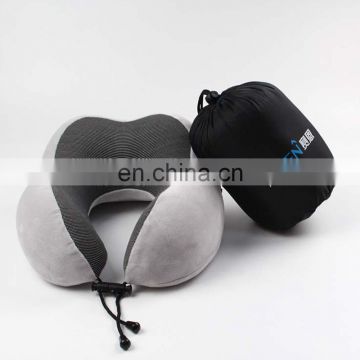Hot Sale Ergonomic Design Perfectly Support Head U-Shape Memory Foam Neck Travel Pillow Set And Eye Mask With Storage Bag