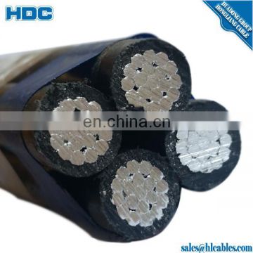 LV Aerial Bundled Conductor (ABC) Cables 0.6/1kv All Aluminum conductor XLPE insulated alloy messenger 16 25 35 50 70 95 120mm2