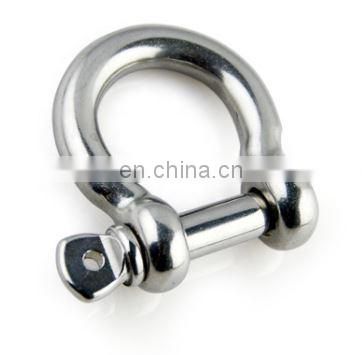 Stainless steel European type Bow shackle for marine and industrial rigging aplications