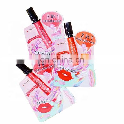 Custom spout pouch with makeup brush cosmetics sample packaging bag with spout pouches