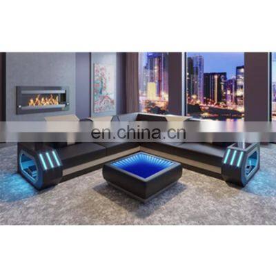 Multi-function genuine leather living room sofa Sectionals with storage