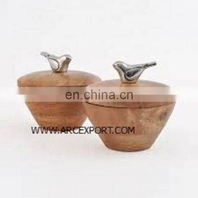 Fancy wooden bird pots bowl