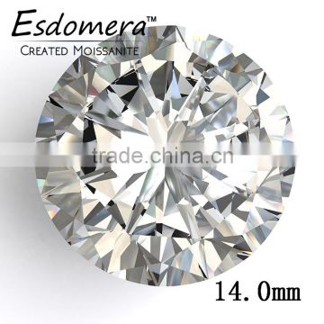 14.0mm Wholesale Esdomera White Color Moissanite Loose Stones Round Brilliant Cut Color EF