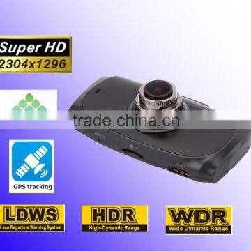 New Patent Model Super full HD 2304*1296P Car DVR/Car Video recorder with ambarella A7 resolution hotsale