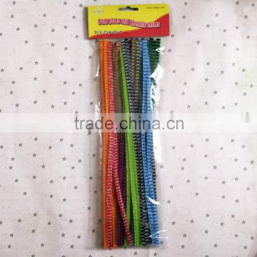 China factory supply DIY crafts 0.6*30cm colorful striped pipe cleaners toys for kids