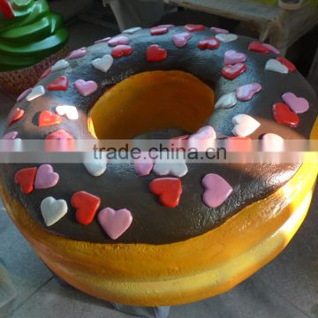 Fiberglass Large Donut Fiberglass Doughnut Sculpture for Bakery Shop