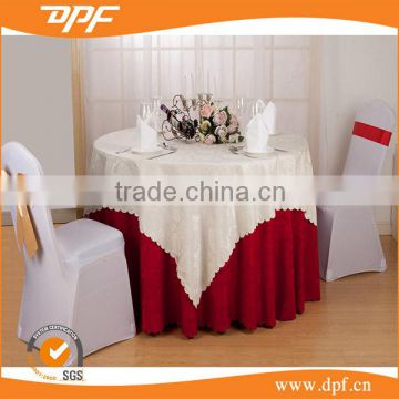Wholesale cheap customized 100% polyester damask hotel linen table cloth for wedding