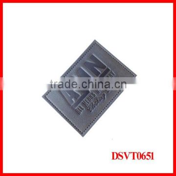 custom high quality embossed leather patch for bag