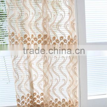 Wholesale rustic style embroidered sheer lace curtain drapery for club room drapes