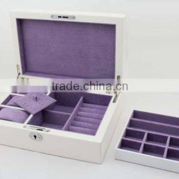 Custom High gloss piano lacquer white jewelry Wooden Box