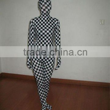 checkered spandex full body suit