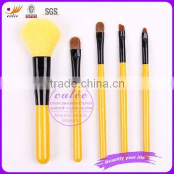 5pcs mini makeup brush set beauty yellow