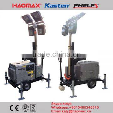 2kw to 500kw Hydraulic mobile diesel generator light tower