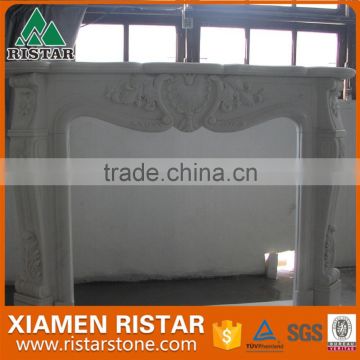 High quality natural white marble fireplace surround mantel RST-FP-K012