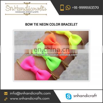 Attractive and Fashionable Bow Tie Neon Color Bracelet