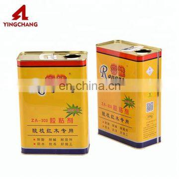 Empty oil paint packing can rectangular metal tin can plastic lid