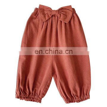 C1087/Fantasy sweet fashion girl red bow pants hot selling high quality boutique loose girls gift pants