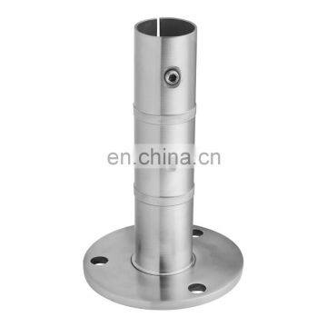 Stainless steel round handrail flange base post plate cover for glass balustrade