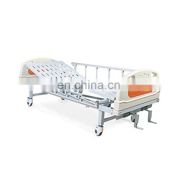 Medical equipment manual lift 2 cranks hospital bed with side rails
