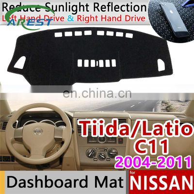 for Nissan Tiida C11 2004~2011 Anti-Slip Mat Dashboard Cover Pad Sunshade Dashmat Accessories Tiida Latio Versa Trazo Sedan 2006
