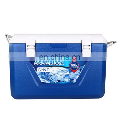 fishing  Custom logo Design 60 Liter PU foam insulated Plastic ice cooler box food cooler box