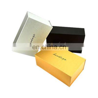 custom size logo recyclable luxury packaging perfume kraft craft paper gold gift box with clear window