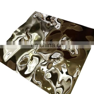 1.5mm stainless steel sheet 304 stainless steel sheet water ripple gold
